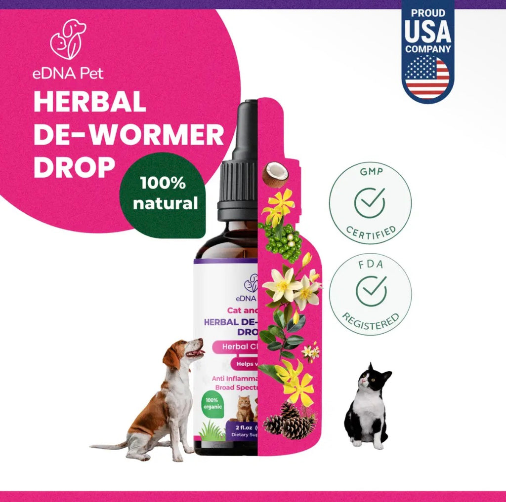 Edna Pet Dewormer Extract Drops for Dogs & Cats, 2 fl oz